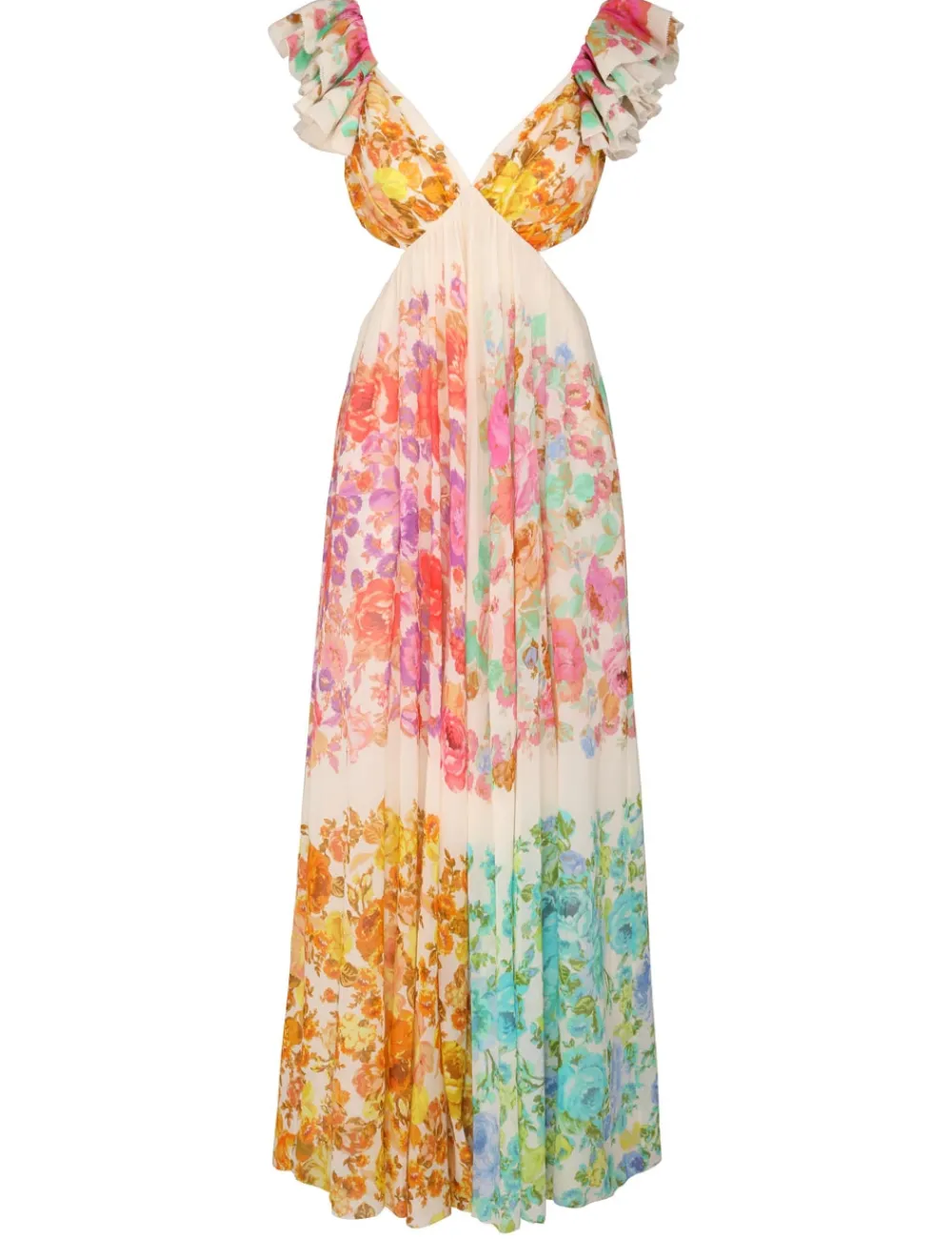 ZIMMERMANN Dresses & Coverups<Raie Frill Shoulder Midi Dress