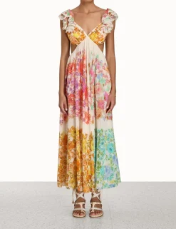 ZIMMERMANN Dresses & Coverups<Raie Frill Shoulder Midi Dress