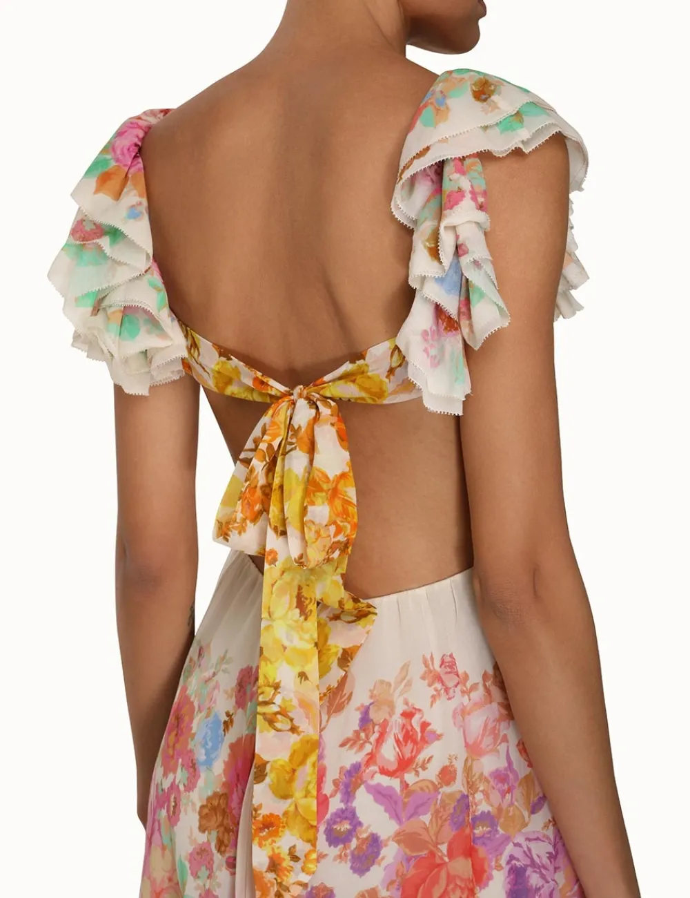 ZIMMERMANN Dresses & Coverups<Raie Frill Shoulder Midi Dress