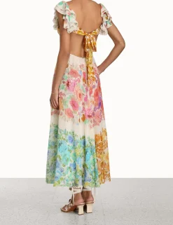 ZIMMERMANN Clothing<Raie Frill Shoulder Midi Dress