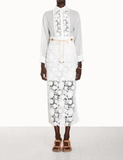 ZIMMERMANN In Denim<Raie Lace Flower Shirt