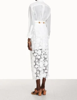 ZIMMERMANN In Denim<Raie Lace Flower Shirt