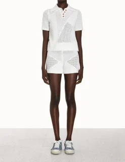 ZIMMERMANN Tops<Raie Mesh Knit Polo