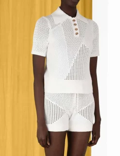 ZIMMERMANN Tops<Raie Mesh Knit Polo