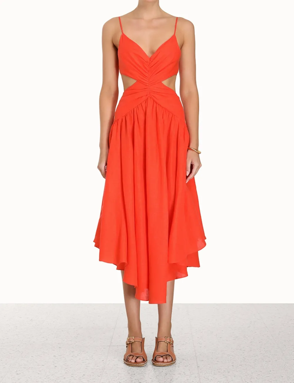 ZIMMERMANN Clothing<Raie Plunge Cut Out Midi Dress