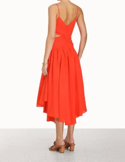 ZIMMERMANN Clothing<Raie Plunge Cut Out Midi Dress