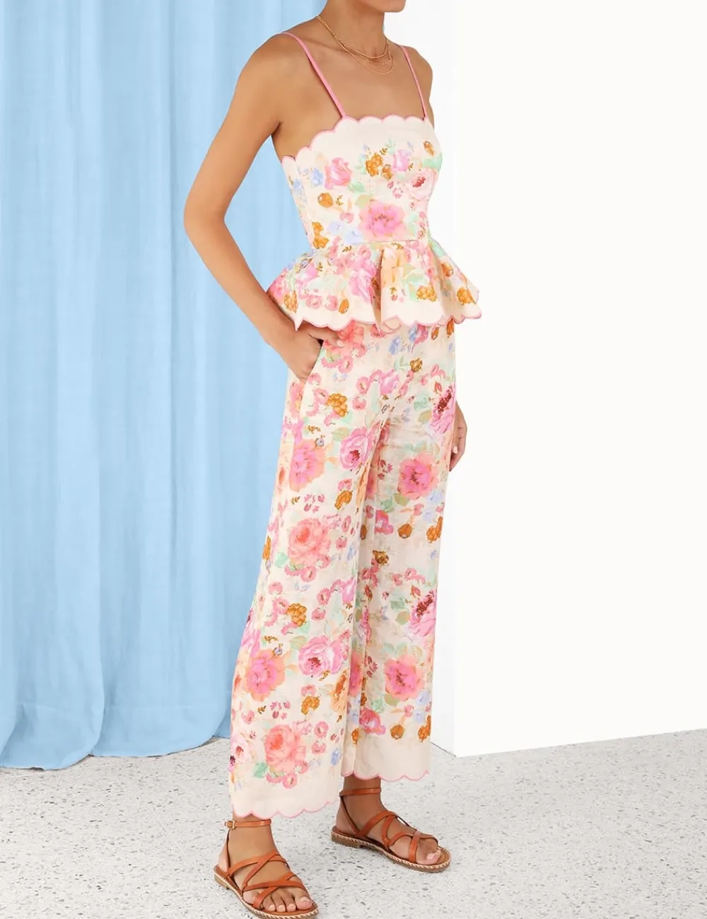 ZIMMERMANN Tops<Raie Scallop Peplum Top