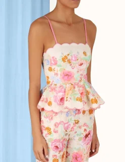 ZIMMERMANN Tops<Raie Scallop Peplum Top