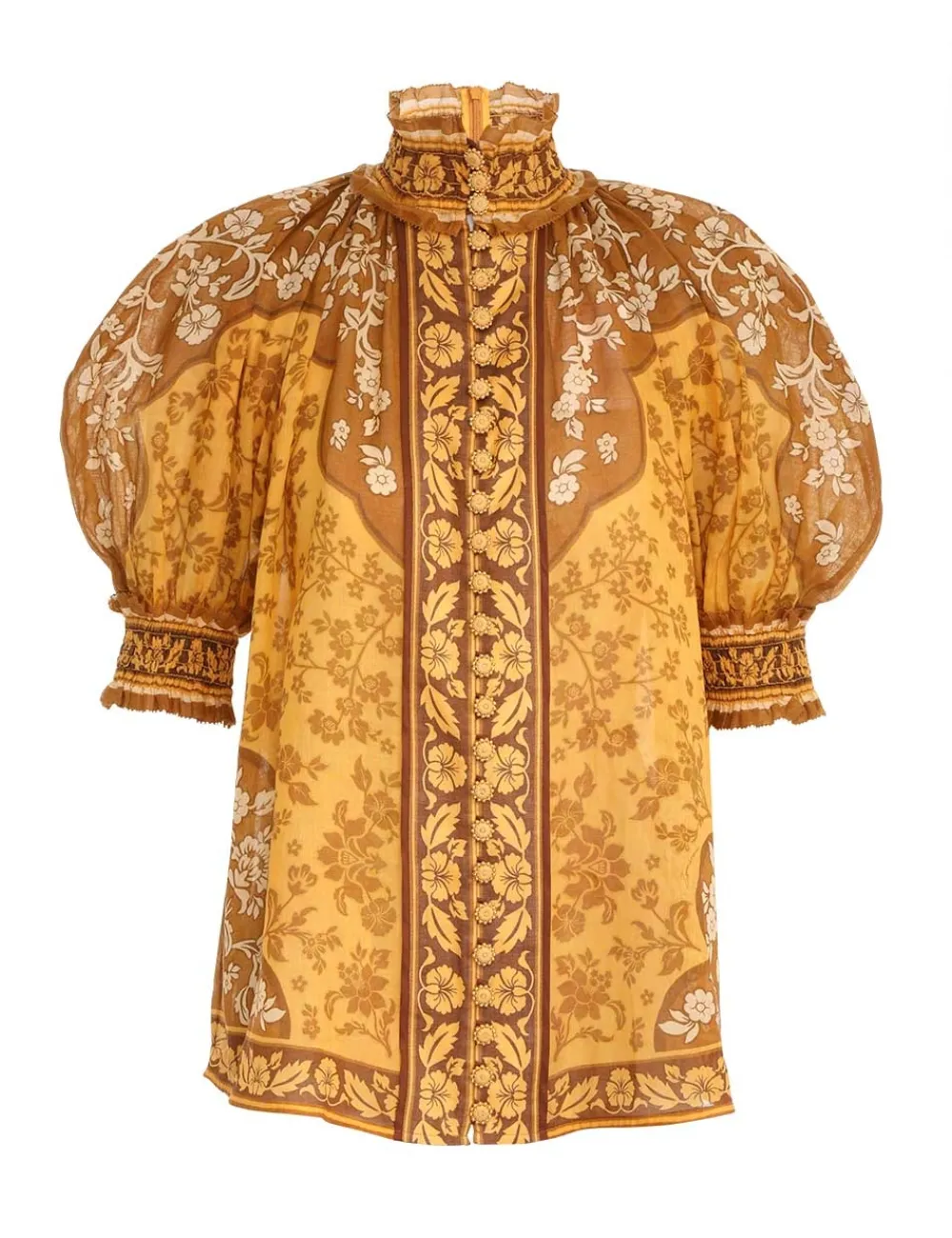 ZIMMERMANN Tops<Raie Short Sleeve Blouse