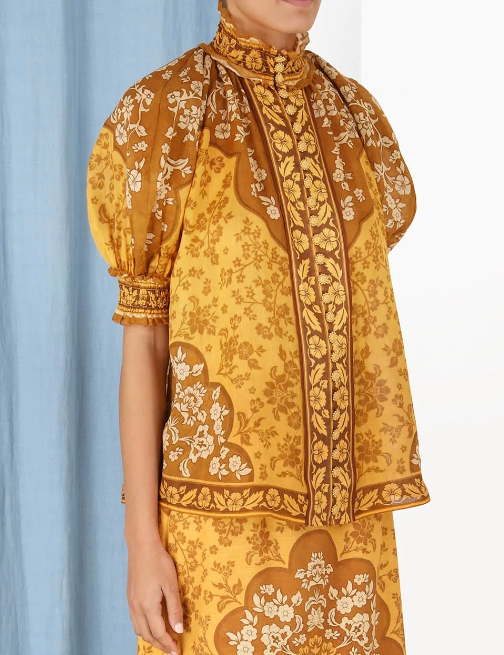 ZIMMERMANN Tops<Raie Short Sleeve Blouse