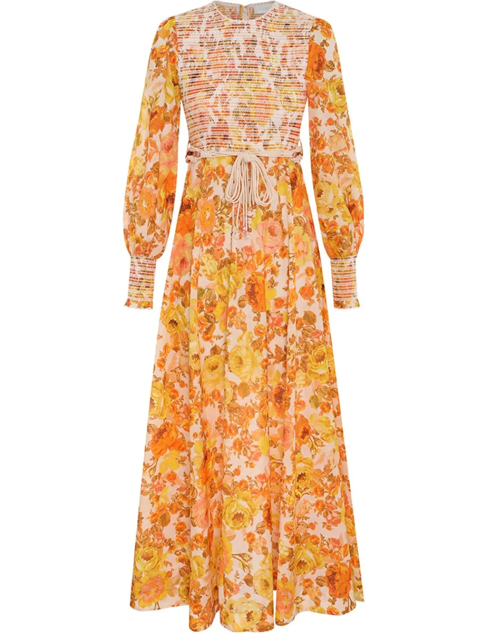 ZIMMERMANN Clothing<Raie Smocked Bodice Midi Dress