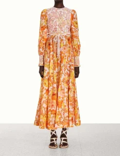 ZIMMERMANN Clothing<Raie Smocked Bodice Midi Dress