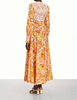 ZIMMERMANN Clothing<Raie Smocked Bodice Midi Dress