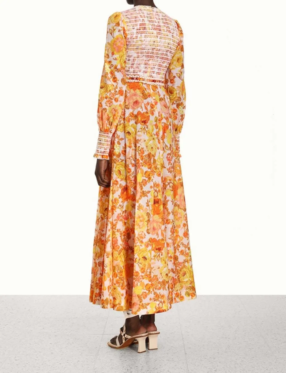 ZIMMERMANN Clothing<Raie Smocked Bodice Midi Dress