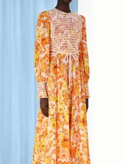 ZIMMERMANN Clothing<Raie Smocked Bodice Midi Dress