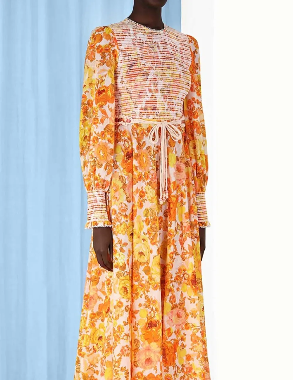 ZIMMERMANN Clothing<Raie Smocked Bodice Midi Dress