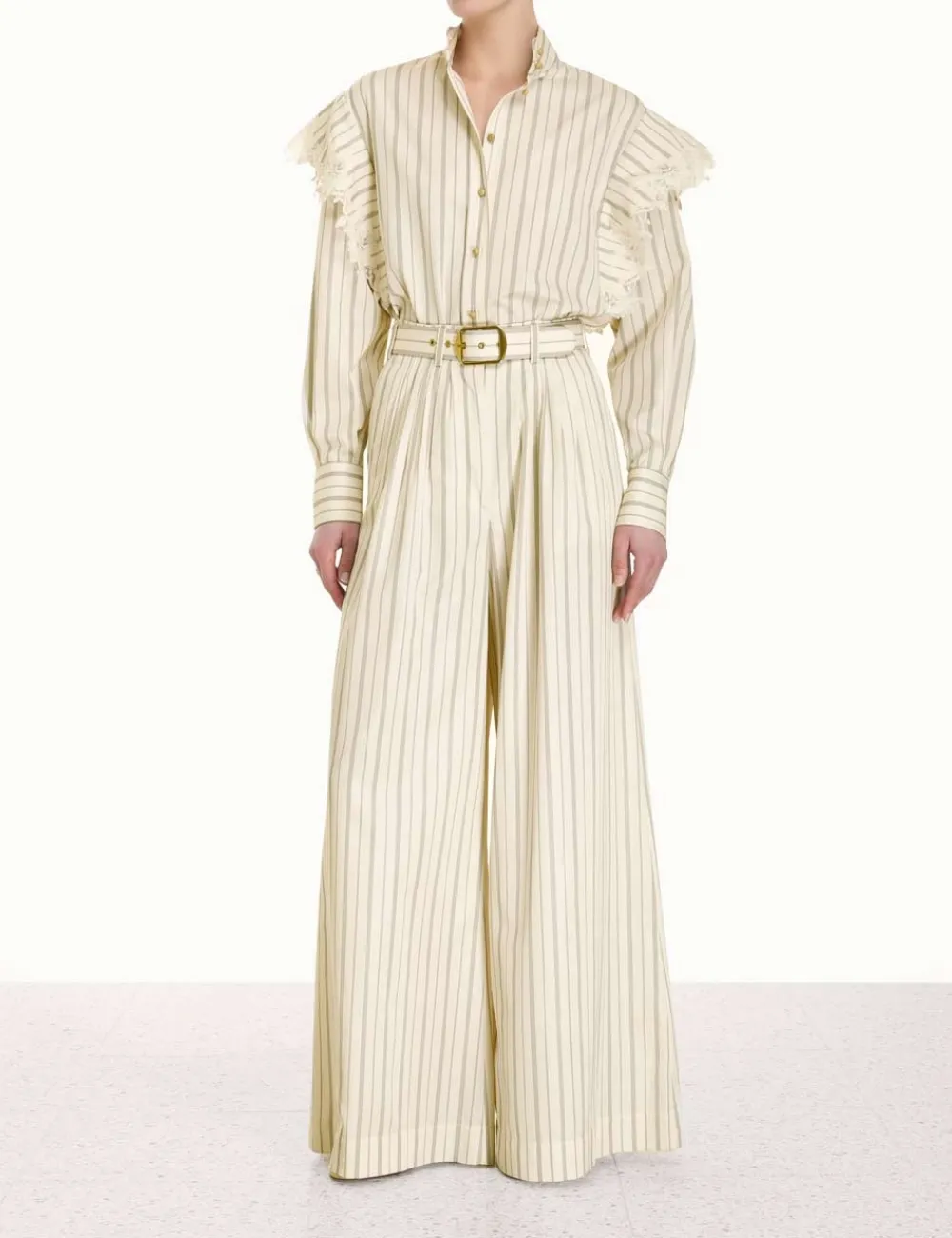 ZIMMERMANN Luminosity<Sensory Lace Stripe Shirt