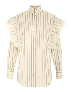 ZIMMERMANN Tops<Sensory Lace Stripe Shirt