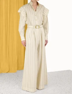 ZIMMERMANN Tops<Sensory Lace Stripe Shirt