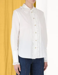 ZIMMERMANN Tops<Sensory Pintucked Shirt