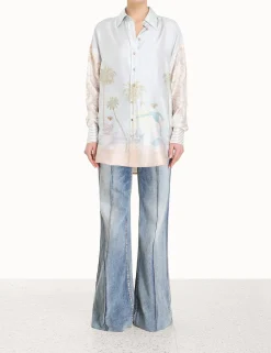 ZIMMERMANN Tops<Sensory Spliced Shirt