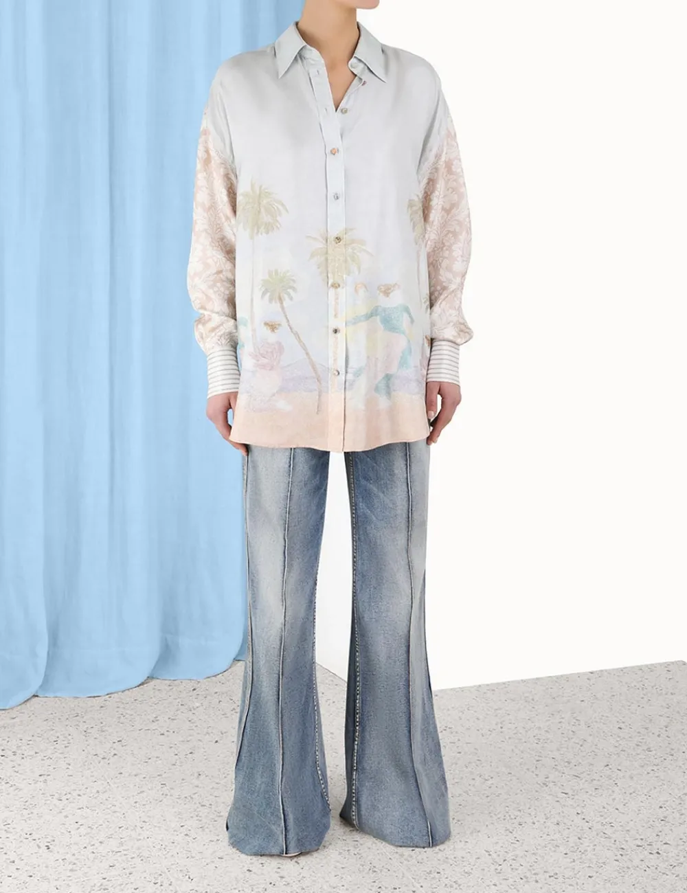 ZIMMERMANN Tops<Sensory Spliced Shirt