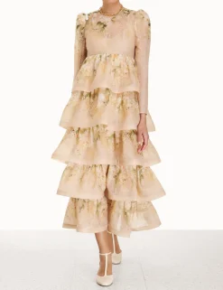 ZIMMERMANN Dresses<Sensory Tiered Midi Dress
