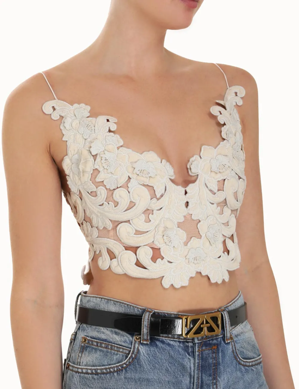 ZIMMERMANN Luminosity<Sensory Velvet Lace Bodice