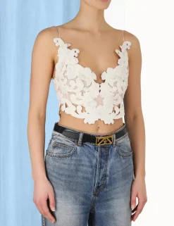 ZIMMERMANN Tops<Sensory Velvet Lace Bodice