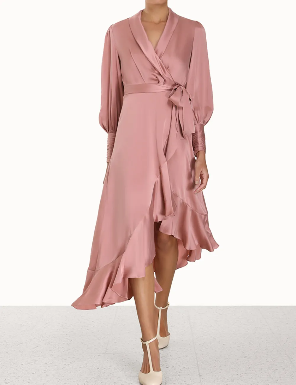 ZIMMERMANN Clothing<Silk Wrap Midi Dress
