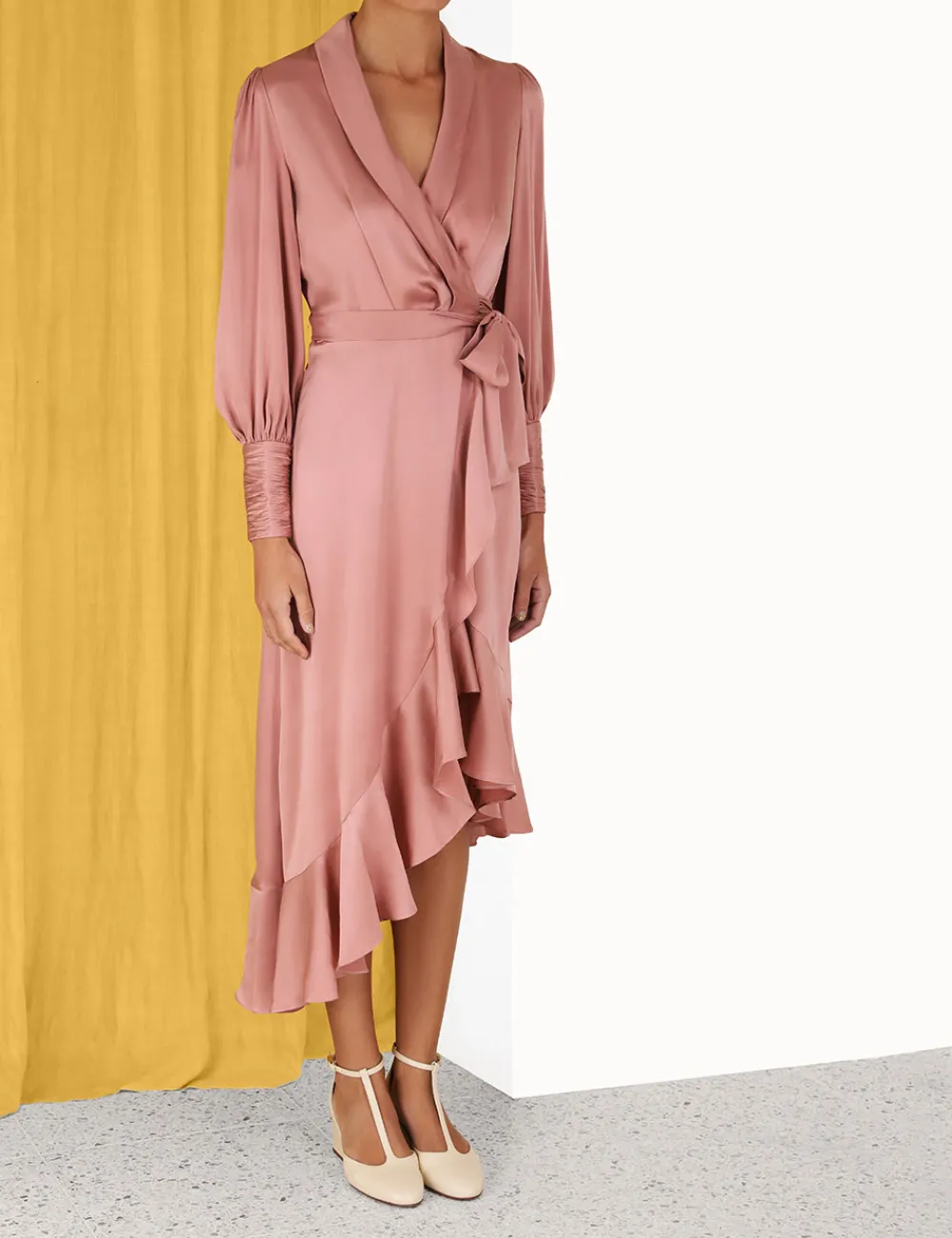 ZIMMERMANN Clothing<Silk Wrap Midi Dress