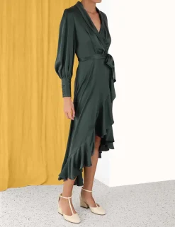 ZIMMERMANN Luminosity<Silk Wrap Midi Dress