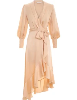 ZIMMERMANN Clothing<Silk Wrap Midi Dress
