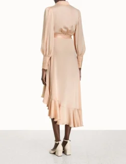 ZIMMERMANN Clothing<Silk Wrap Midi Dress