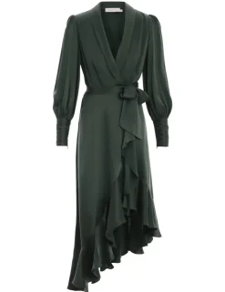 ZIMMERMANN Clothing<Silk Wrap Midi Dress