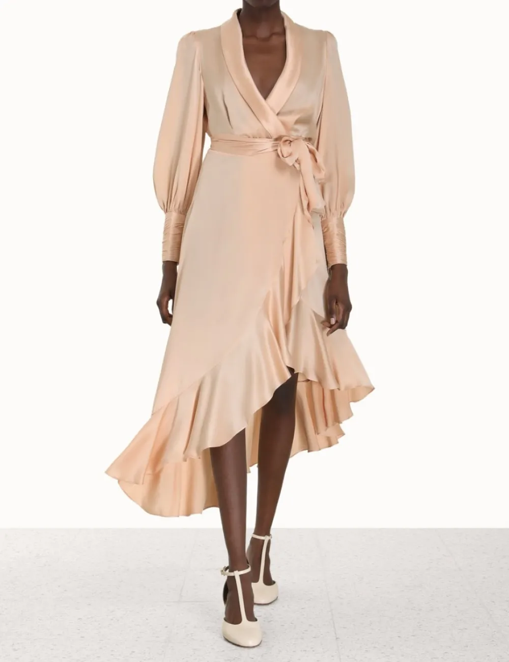 ZIMMERMANN Luminosity<Silk Wrap Midi Dress