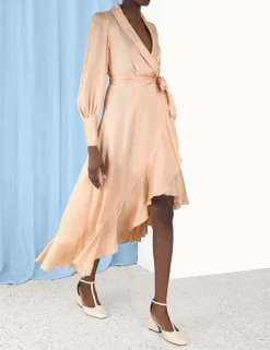 ZIMMERMANN Luminosity<Silk Wrap Midi Dress