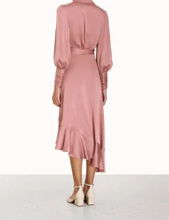 ZIMMERMANN Luminosity<Silk Wrap Midi Dress