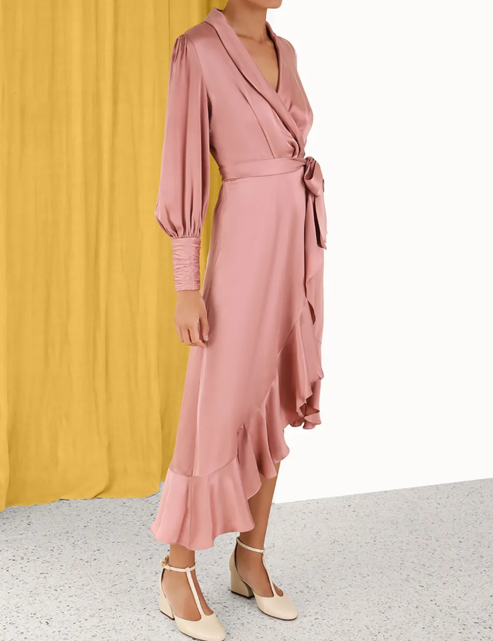 ZIMMERMANN Dresses<Silk Wrap Midi Dress