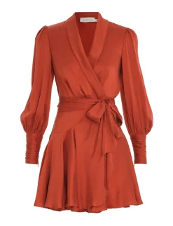 ZIMMERMANN Luminosity<Silk Wrap Mini Dress
