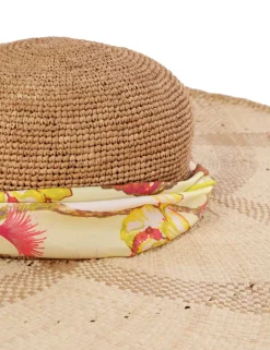 ZIMMERMANN Hats<Straw & Printed Silk Sunhat