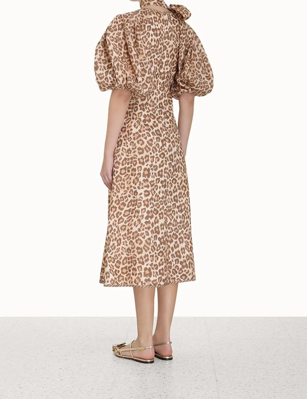 ZIMMERMANN Dresses<Tie Neck Midi Dress