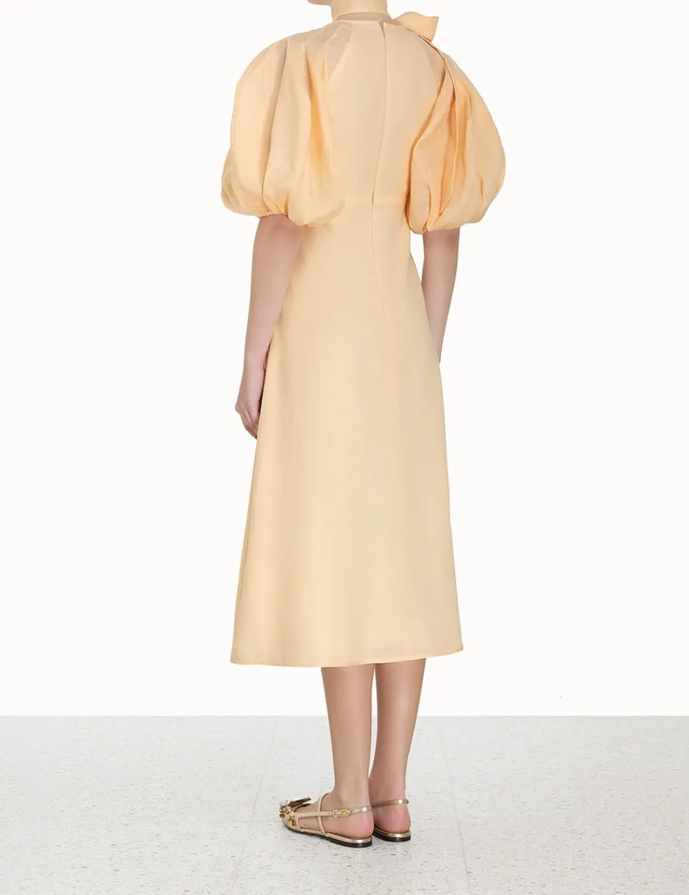 ZIMMERMANN Luminosity<Tie Neck Midi Dress