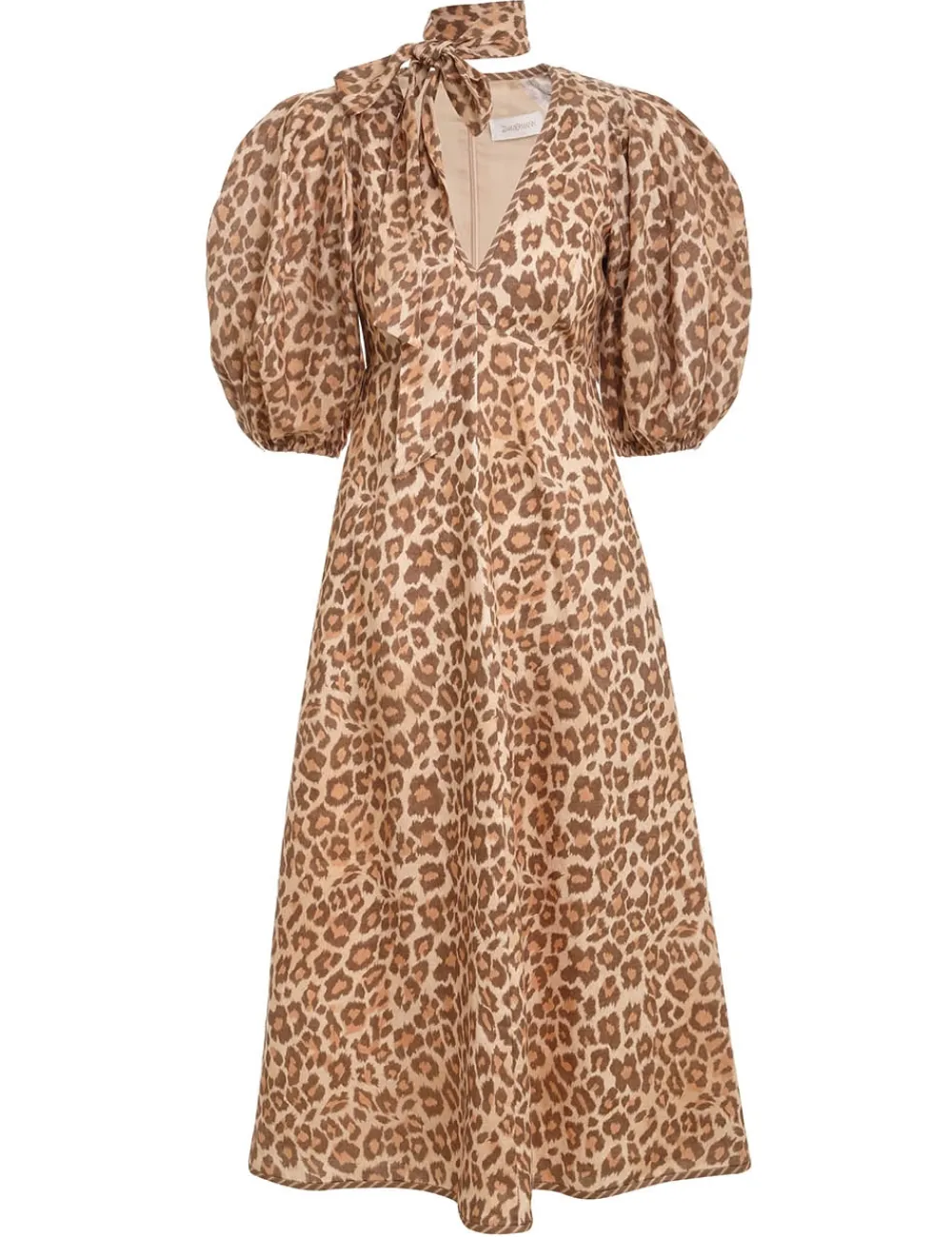 ZIMMERMANN Luminosity<Tie Neck Midi Dress