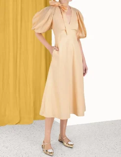 ZIMMERMANN Clothing<Tie Neck Midi Dress