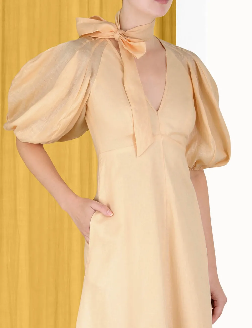 ZIMMERMANN Clothing<Tie Neck Midi Dress