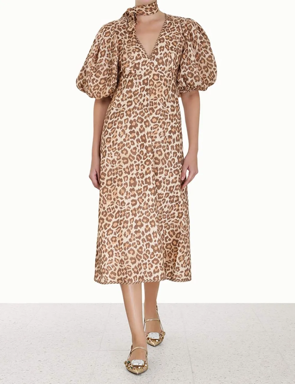 ZIMMERMANN Clothing<Tie Neck Midi Dress
