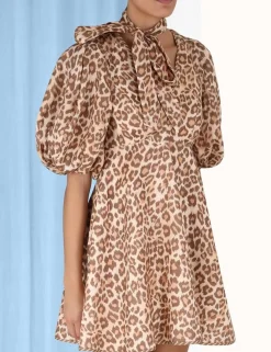 ZIMMERMANN Luminosity<Tie Neck Mini Dress
