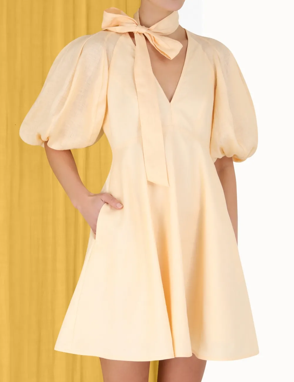 ZIMMERMANN Dresses<Tie Neck Mini Dress