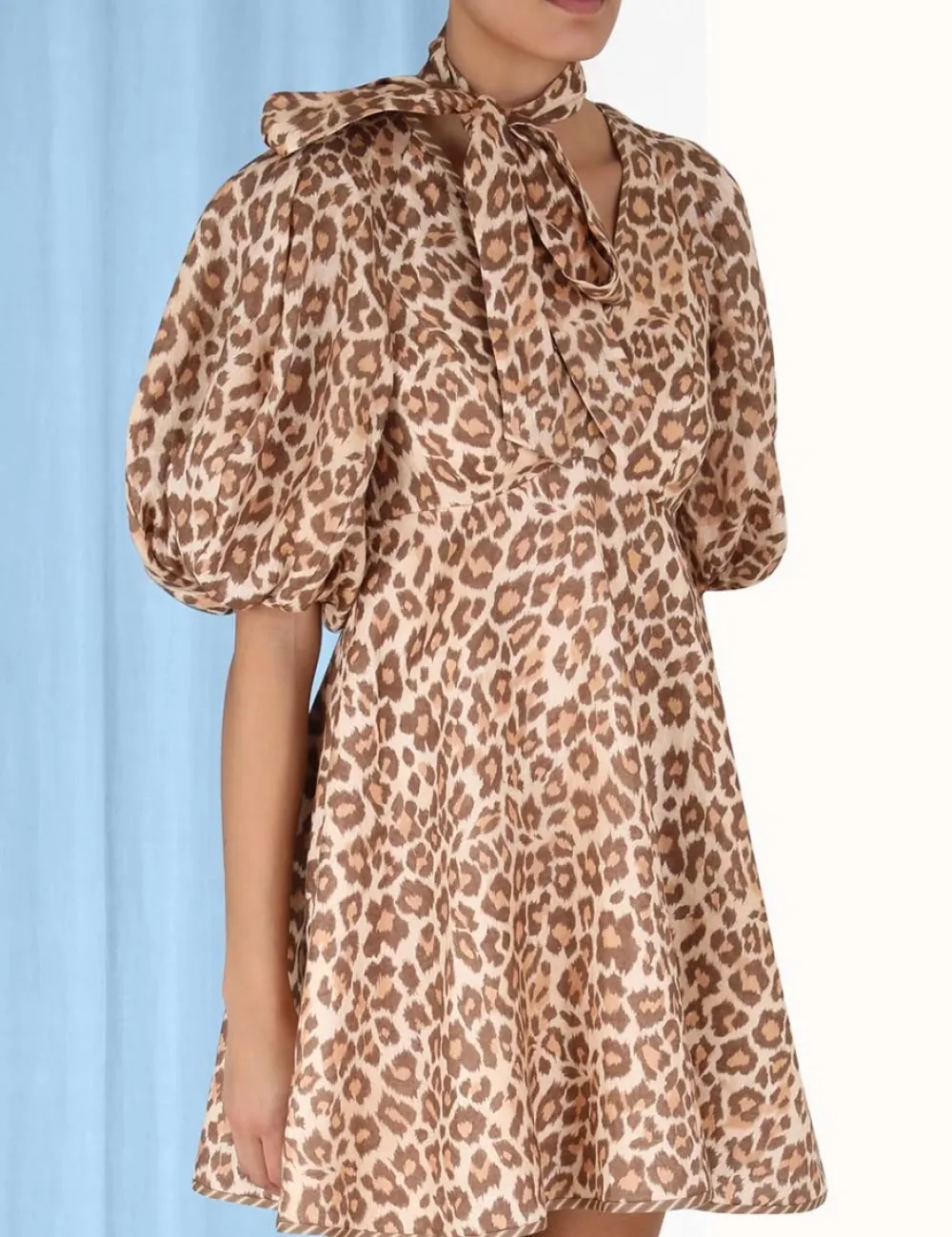 ZIMMERMANN Clothing<Tie Neck Mini Dress